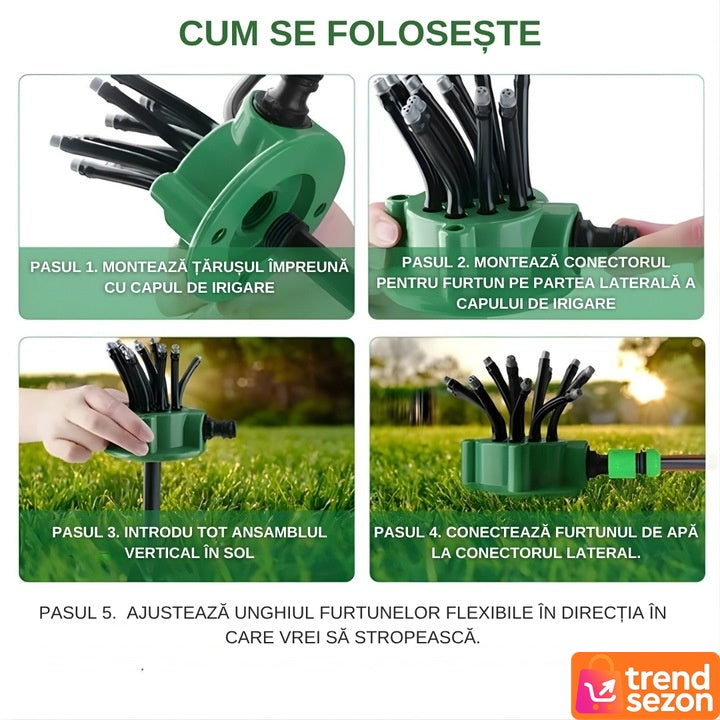 Aspersor Grădină Multifuncțional cu 12 Tuburi Flexibile — Udare Eficientă 💦🌼 Secondary image