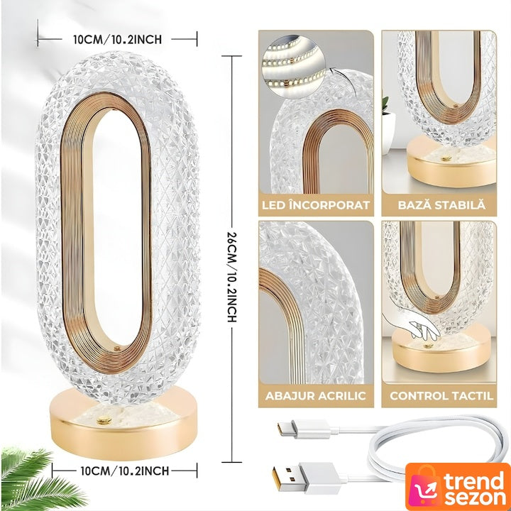 Veioză Elegantă cu Control Tactil și 3 Culoare de Iluminare — Design Modern ✨💡 Secondary image