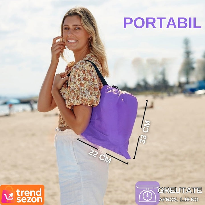 Saltea Gonflabilă Tip Șezlong Mov — Umflare Rapidă Fără Pompa 🚀🛏️ Secondary image