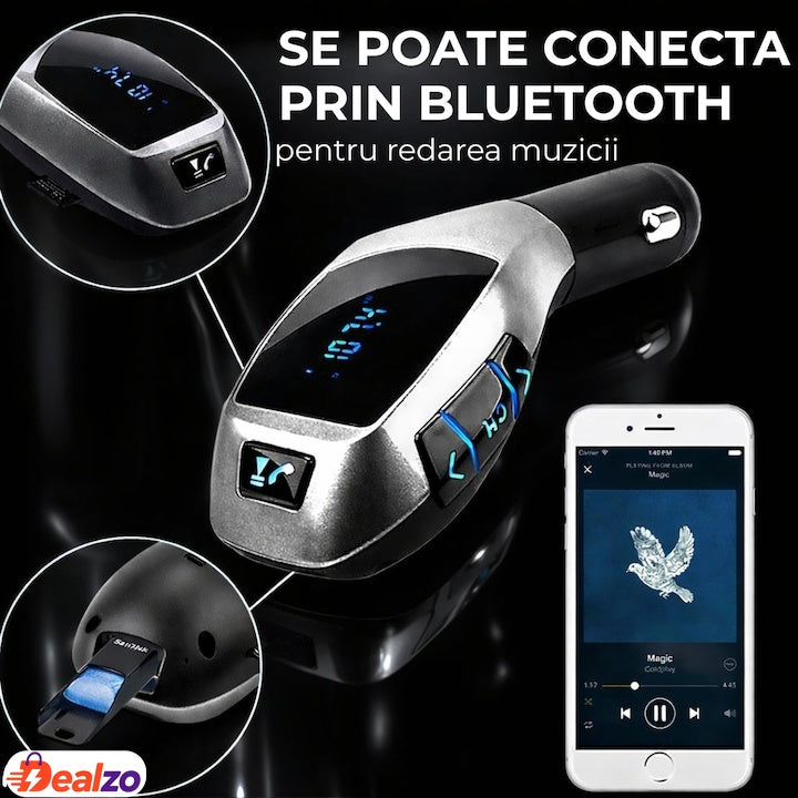 Modulator FM Bluetooth Auto cu Funcție Handsfree — Conectivitate Rapidă 🚗🎶