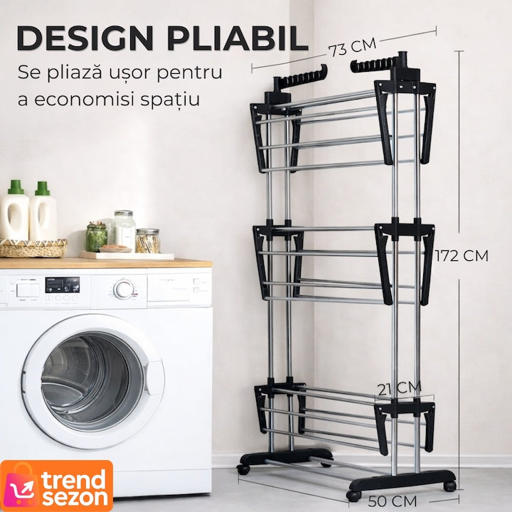 Uscător Vertical pentru Rufe Pliabil cu 3 Nivele — Eficiență Maximă în Spații Micii! 🧺✨ Secondary image