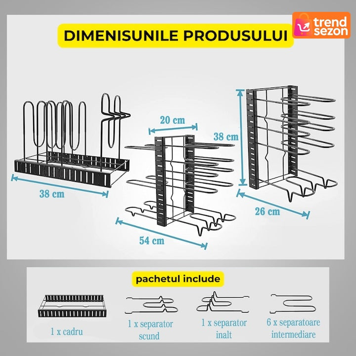 Suport Reglabil pentru Tigăi și Oale din Metal — Organizare Inteligentă în Bucătărie 🥘✨ Secondary image