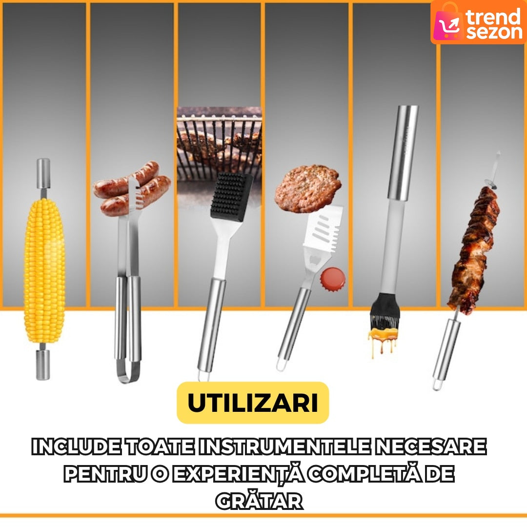 Set Ustensile Grătar din Oțel Inoxidabil 25 Piese — Gătește cu Stil 🍖🔥 Secondary image