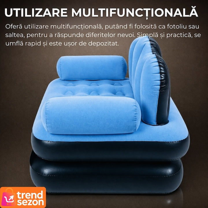 Fotoliu Gonflabil 2 în 1 Portabil Albastru — Confort și Stil Oriunde! 🛋️💙 Secondary image