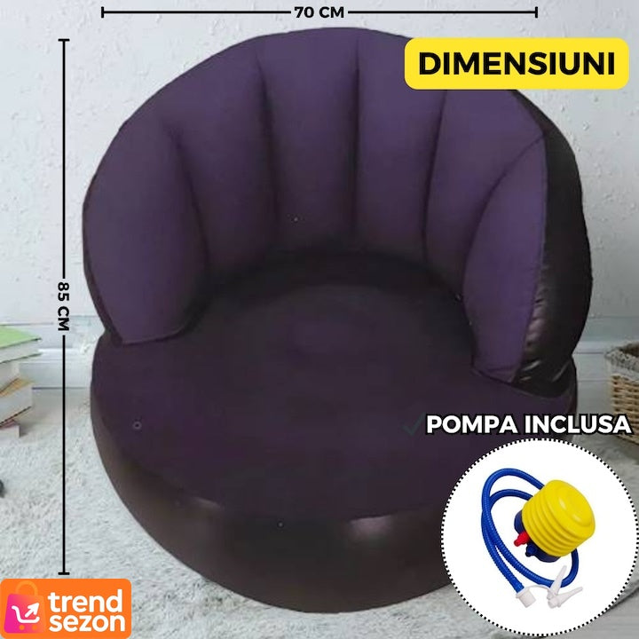 Scaun Gonflabil Modern cu Pompa Inclusă — Confort și Stil pentru Orice Spațiu 🛋️💜 Secondary image