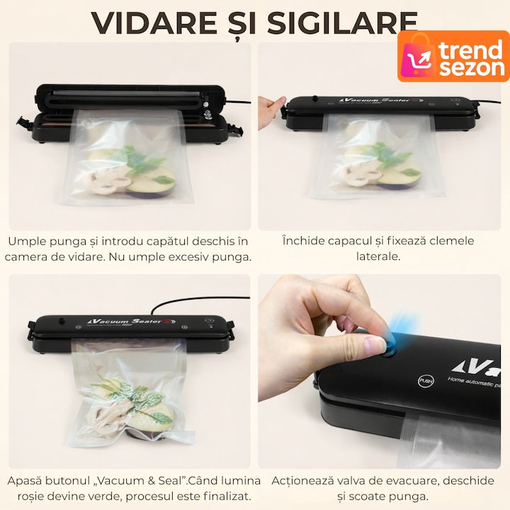 Aparat de Vidat Compact cu Functie de Sigilare Automată — Proaspăt și Gustos pentru Mai Mult Timp! 🥦🔒 Secondary image