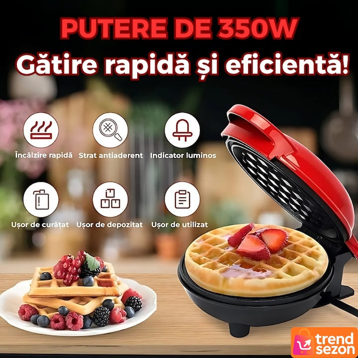 Aparat Gofre Mini cu Placi Antiaderente — Mic Dejun Rapid și Delicios 🧇❤️ Secondary image