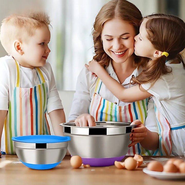 Set 3 Castroane Inox cu Capace Colorate — Design Modern și Versatil 🍽️✨ Secondary image