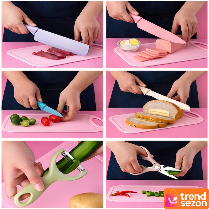 Set Cutite de Bucătărie 7 Piese din Oțel Inoxidabil — Gătit Ușor și Elegant 🍽️✨ Secondary image
