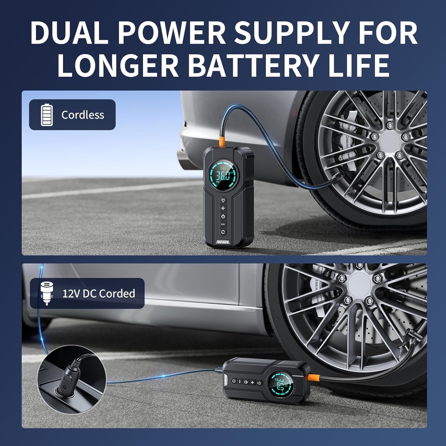 Compresor Aer Auto Multifuncțional Portabil 6000mAh — Siguranță și Confort 🚗💨 Secondary image