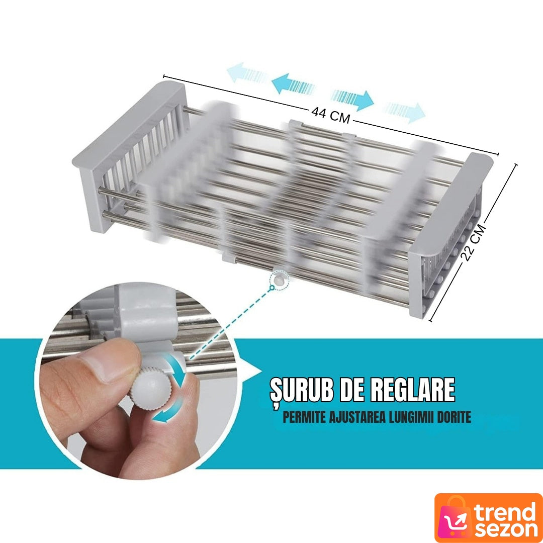 Cos Scurgere Extensibil Inox și Plastic Alimentar — Spațiu Economisit 🍽️✨ Secondary image