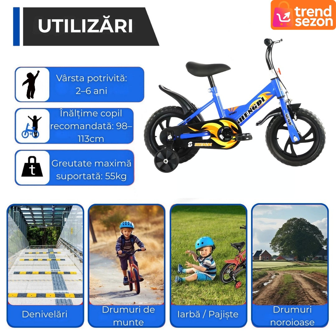 Bicicletă pentru Copii 12 inch cu Roti Ajutătoare — Distracție și Siguranță! 🚴♂️💙 Secondary image