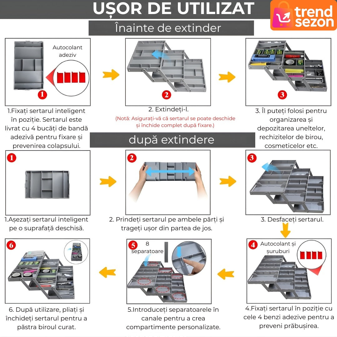 Organizator Sertar Extensibil 3 Nivele — Spațiu Maximizat pentru Bijuterii și Cosmetice ✨🧴 Secondary image