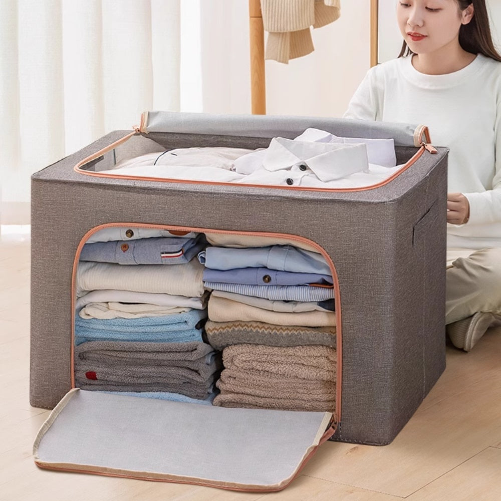 Cutie Depozitare Textil Pliabil 66L cu Fermoar și Fereastră Transparentă — Organizare Eficientă 🧺✨ Secondary image