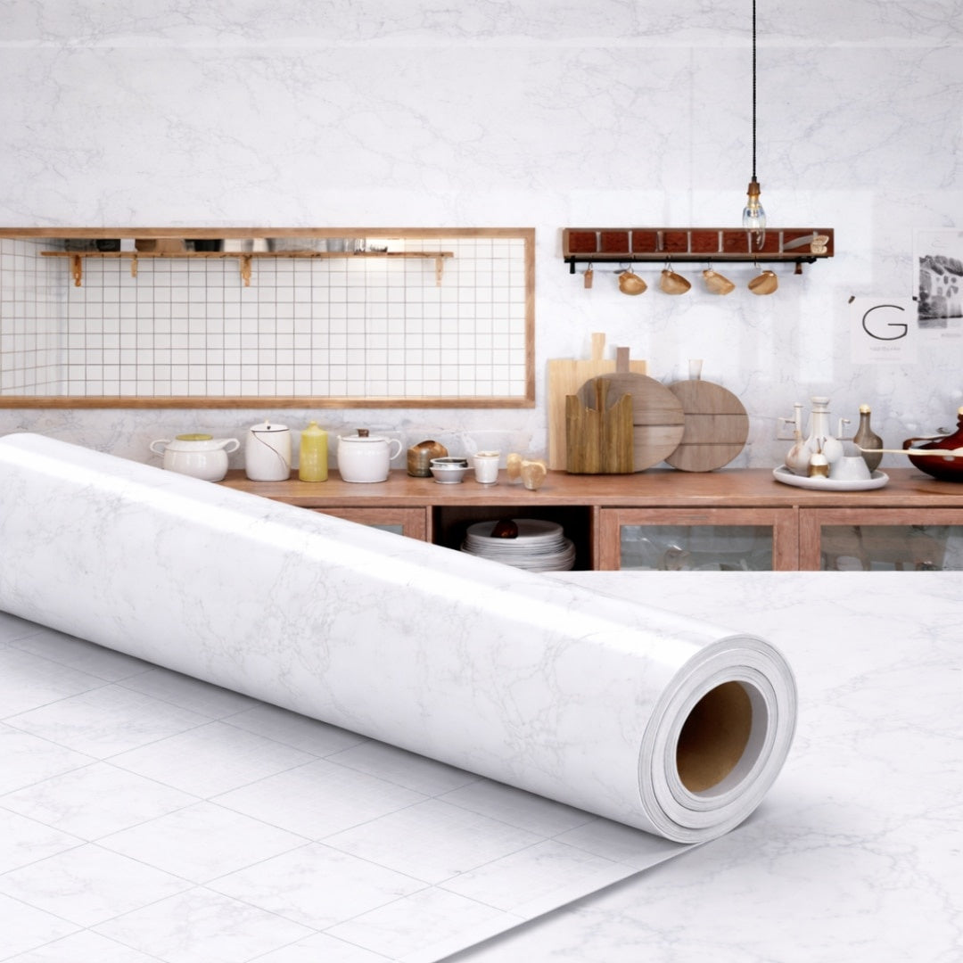 Folie Autoadezivă Marmorat Gri 10 m x 60 cm — Perfectă pentru Bucătărie 🍽️✨ Secondary image