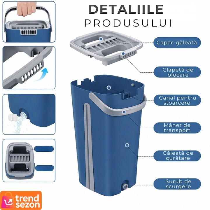 Set Curățare cu Mop Plat și Galeată cu Stoarcere — Curățare Rapidă! 🧼✨ Secondary image