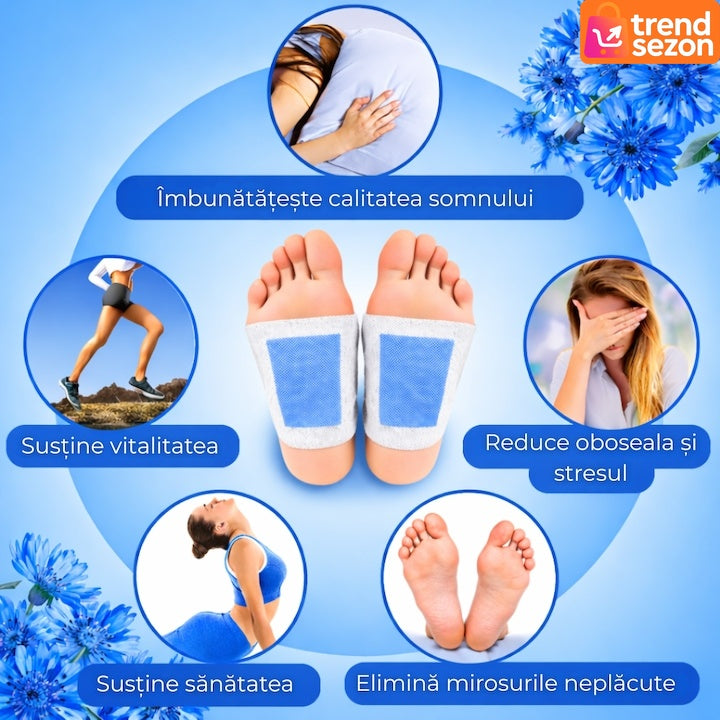 Set 10 Plasturi Detox pentru Picioare cu Floare Albastră — Revitalizare Naturală 🌸✨ Secondary image