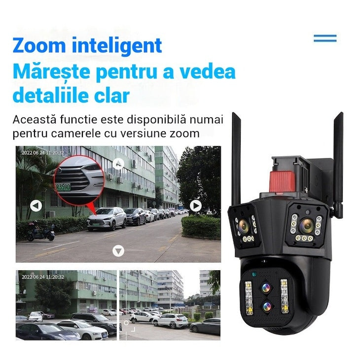 Cameră Supraveghere WiFi Tri-Cameră HD 4MP cu Rotire Inteligentă — Securitate Expertă 🔒📷 Secondary image