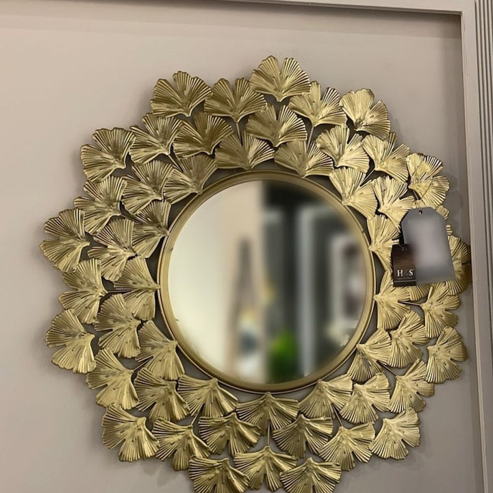 Oglindă Decorativă cu Ramă Metalică Aurie 32 cm — Eleganță Naturală 🌿✨ Secondary image