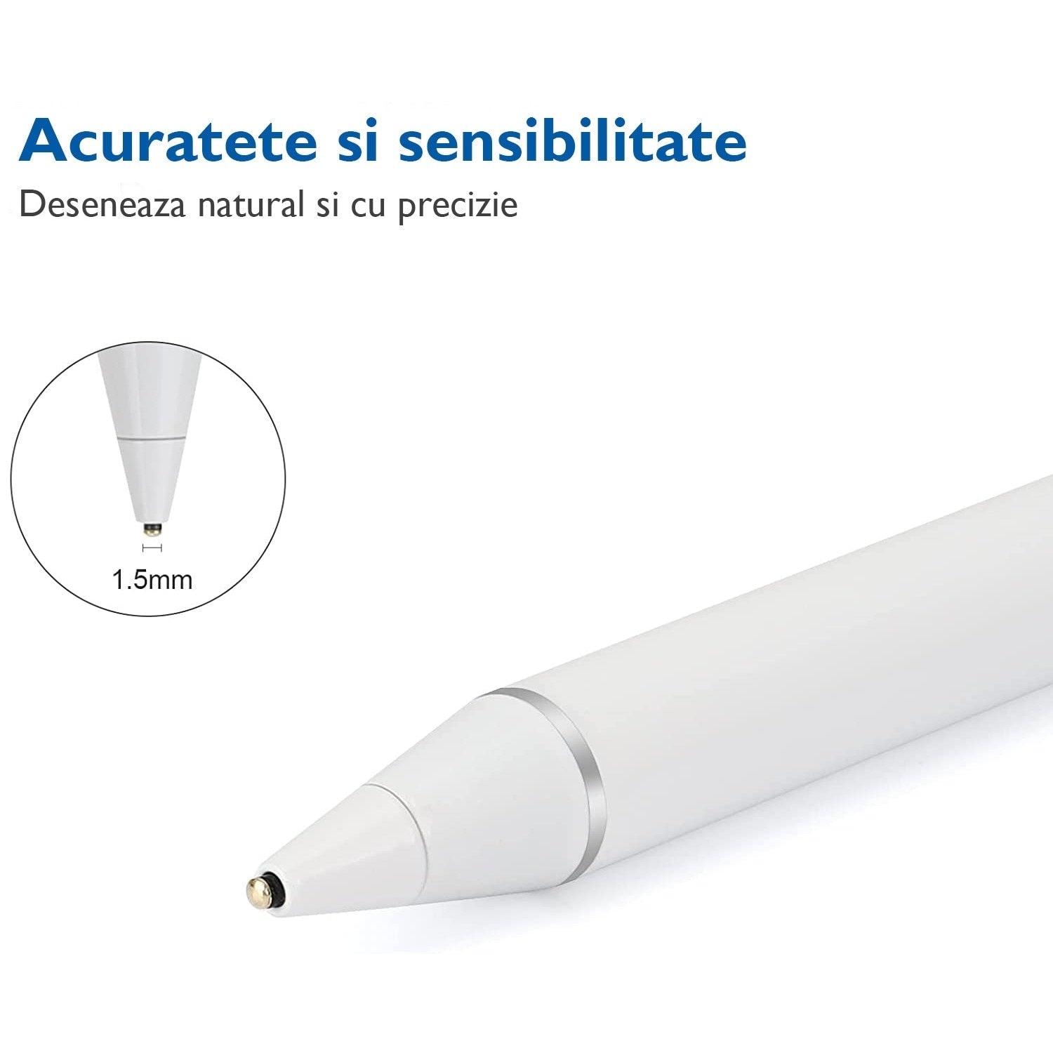 Stylus Universal Magnetic Alb pentru Tablete — Precizie și Confort 🎨✨ Secondary image