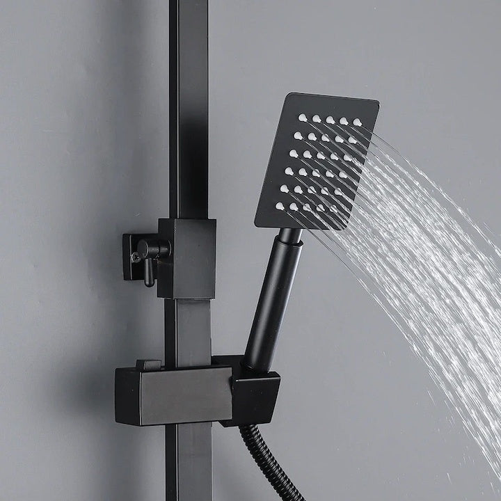 Coloană de Duș 25x25 cm Negru Mat — Experiență Spa Acasă 🌧️🛁 Secondary image