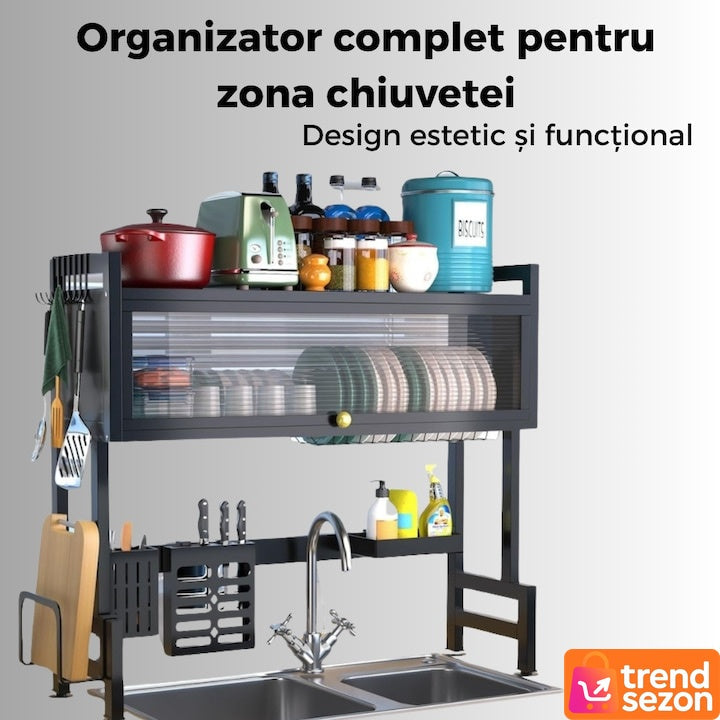 Raft Multifuncțional de Uscare Vase cu 3 Niveluri — Organizare Elegantă în Bucătărie 🥗✨ Secondary image