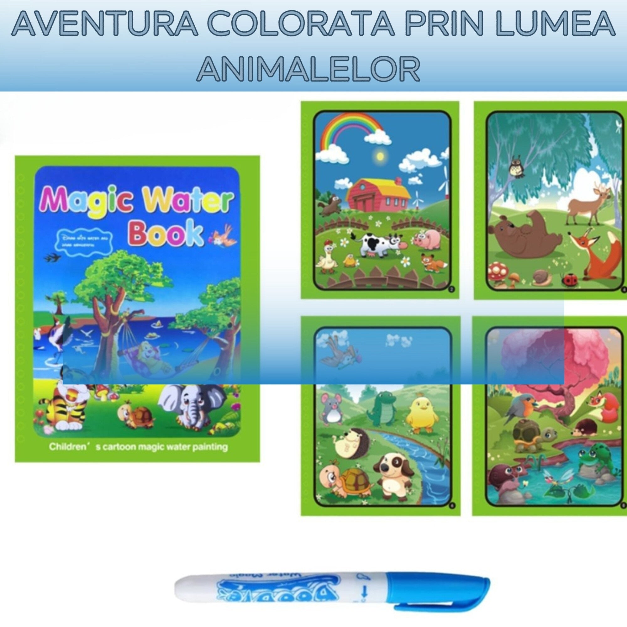 Carte de Colorat Reutilizabilă cu Apă pentru Copii — Distracție fără Murdărie 🐾🎨 Secondary image
