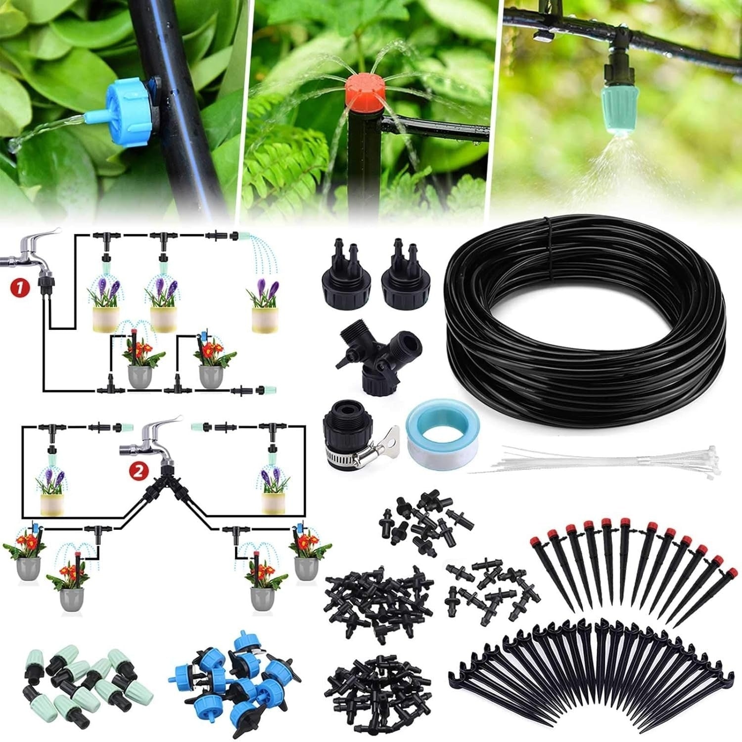Kit Irigare Picurare Automat 73 m cu 136 Accesorii — Udare Eficientă 🌱💧 Secondary image