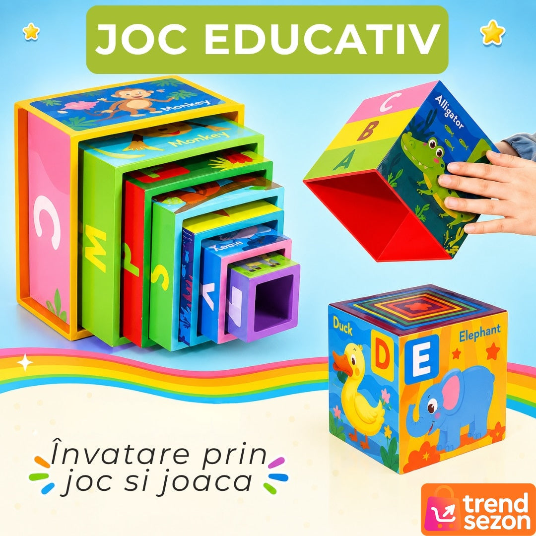 Turn Montessori 10 Cuburi Colorate din Lemn — Învățare prin Distracție 🎲🐾 Secondary image