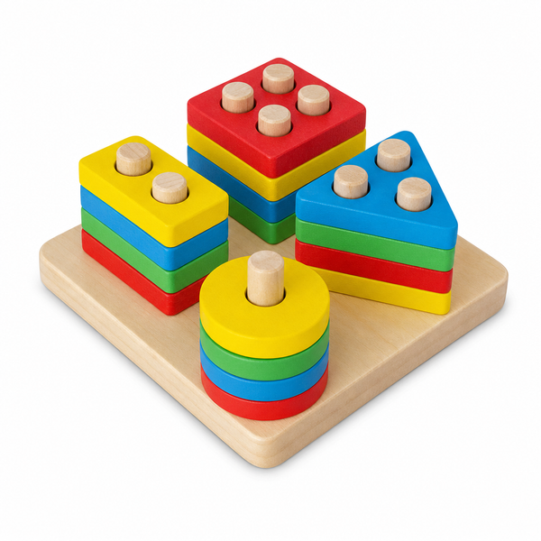 Jucărie Educațională de Sortare cu 16 Piese — Distracție și Învățare! 🌈🧩