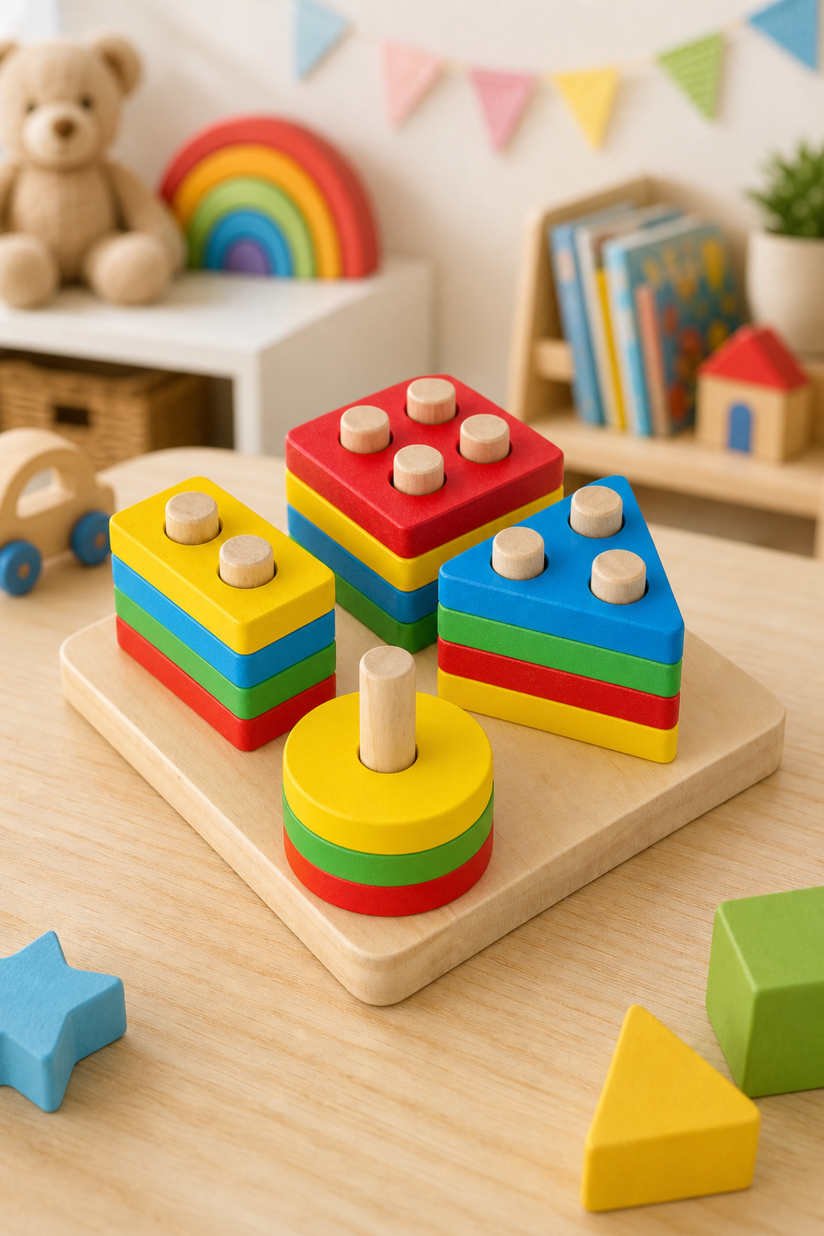 Jucărie Educațională de Sortare cu 16 Piese — Distracție și Învățare! 🌈🧩 Imagine secundară a produsului
