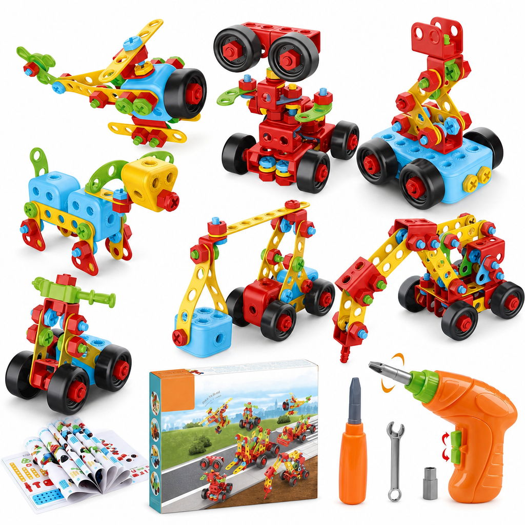 Set de Construcție Interactiv Piese Puzzle 3D STEM 404 — Distracție și Învățare! 🎉🧩 Imagine principală a produsului