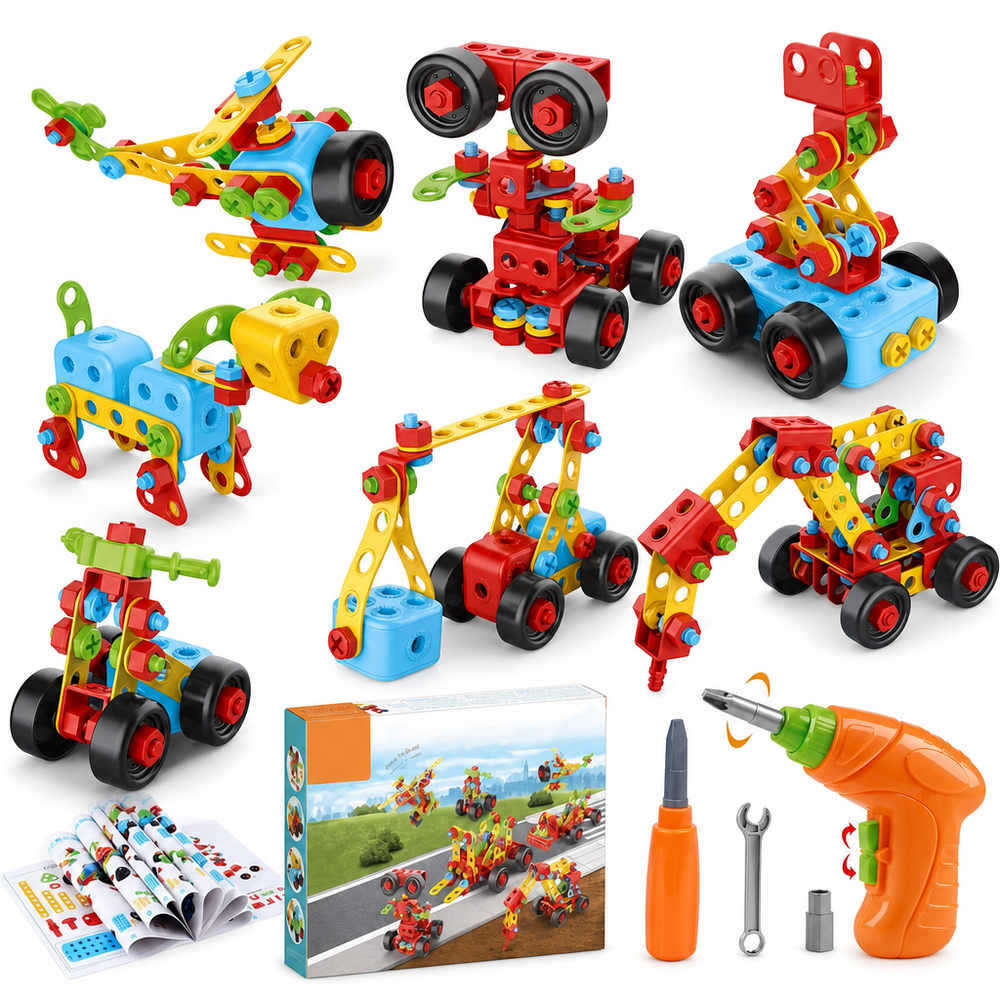Set Constructie Interactiv Piese Puzzle 3D STEM 404 — Distracție și Învățare! 🎉🧩