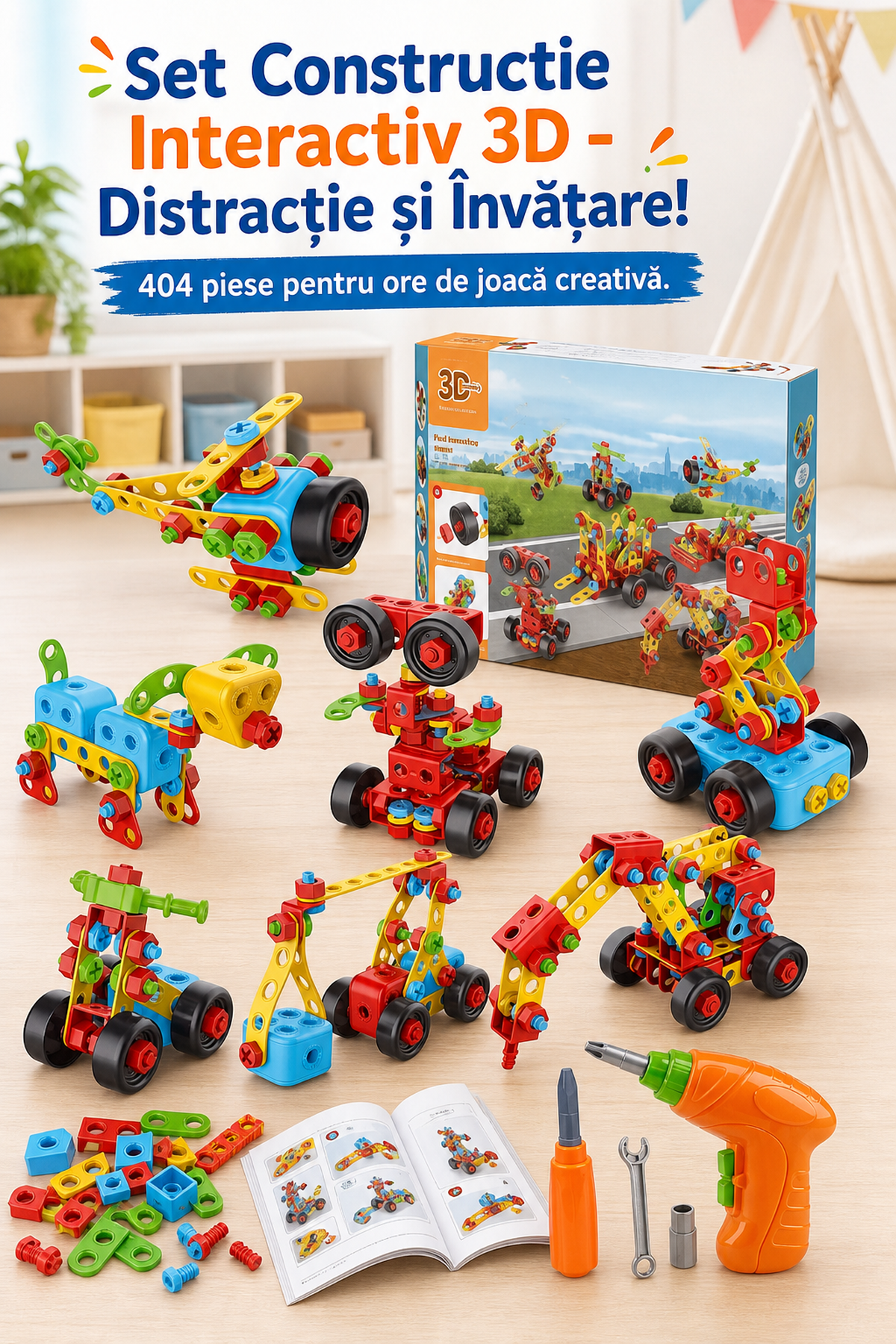 Set de Construcție Interactiv Piese Puzzle 3D STEM 404 — Distracție și Învățare! 🎉🧩 Imagine secundară a produsului