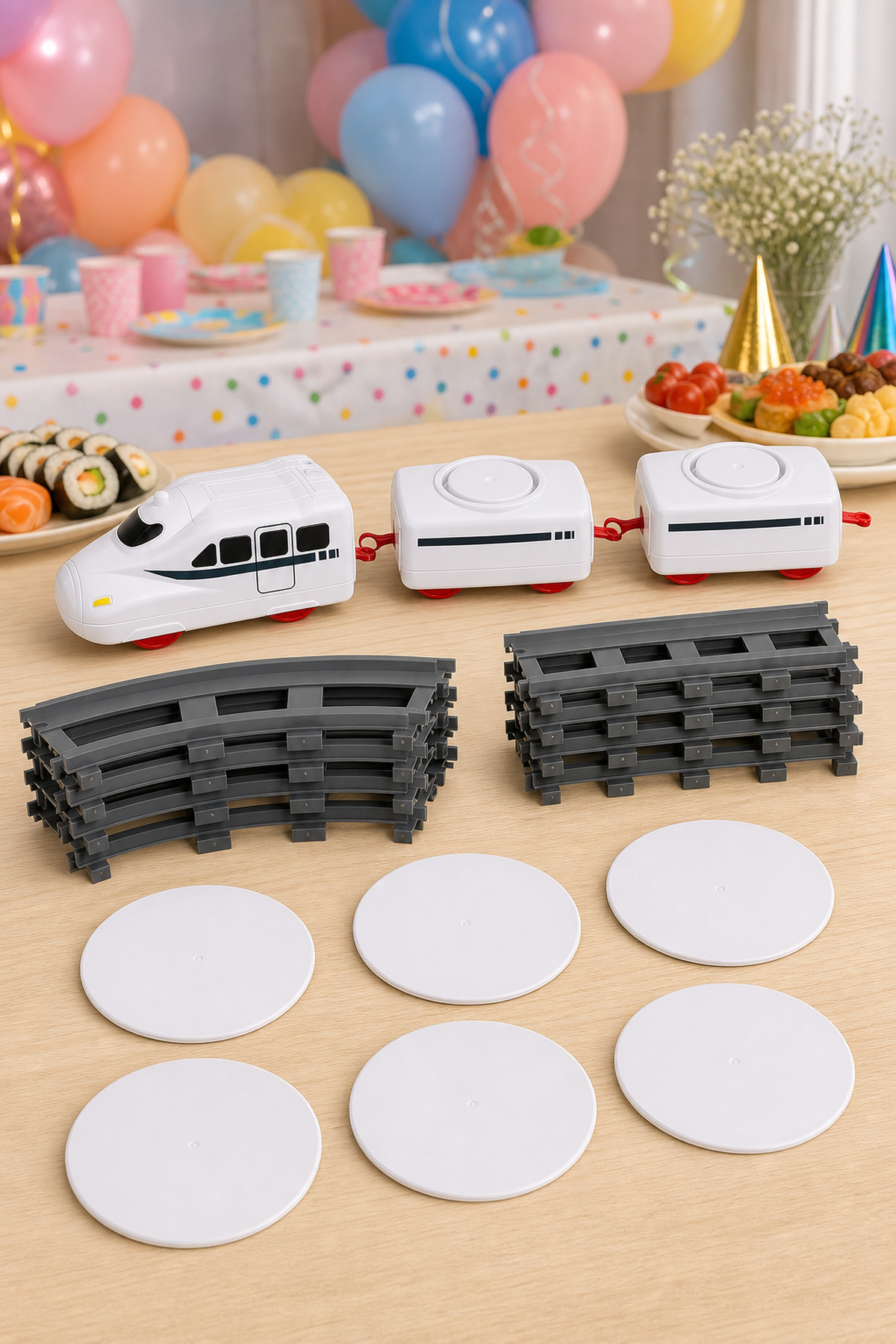 Set Trenuleț Electric cu Farfurii pentru Sushi — Distracție Garantată! 🚂🍣 Imagine secundară a produsului