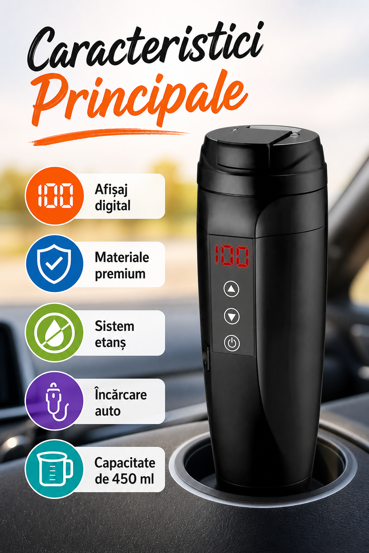 Cana Termică Inteligentă cu Display Digital — Rămâi Hidratat pe Drum! 🚗💧