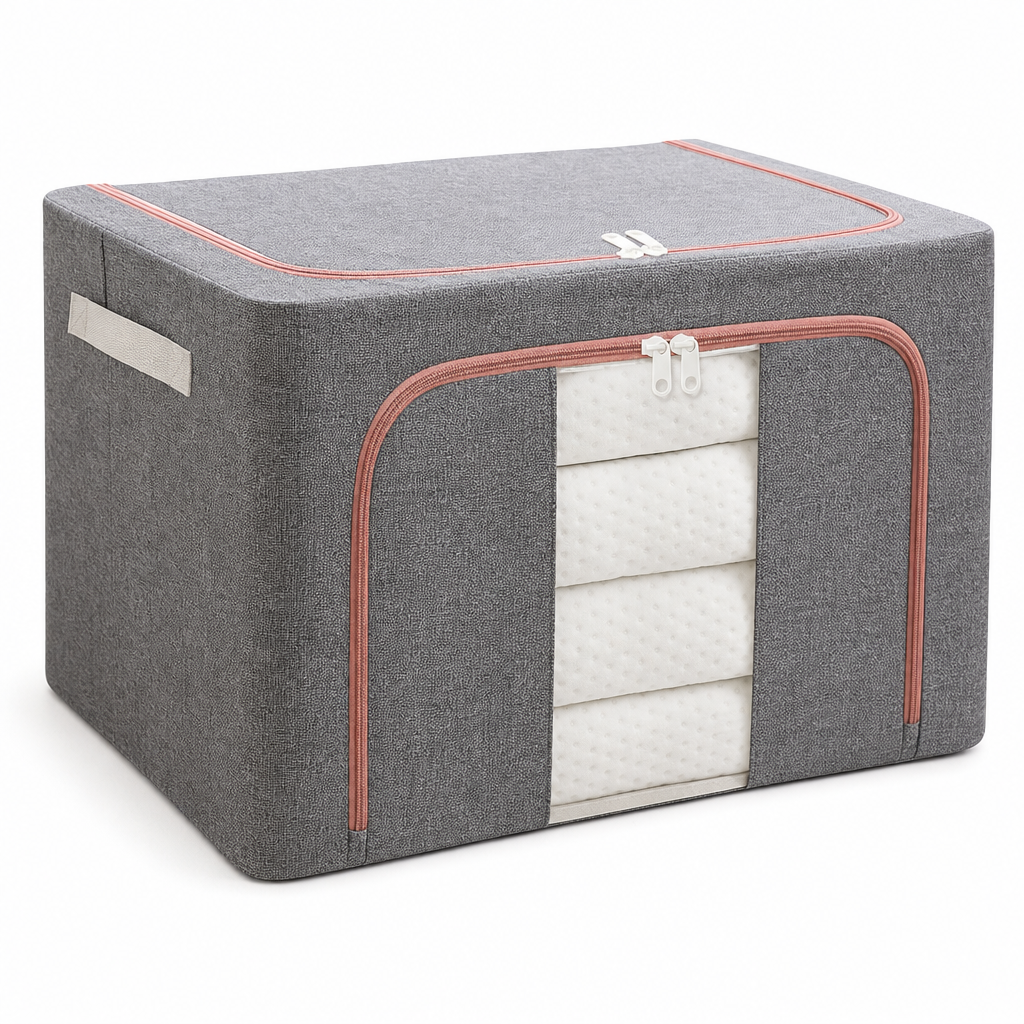 Cutie Depozitare Textilă Pliabilă 100L cu Capac și Fermoar — Organizare Simplă ✨📦 Imagine principală a produsului
