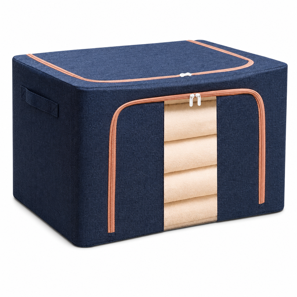 Organizator Textil Pliabil de 100 Litri cu Capac Ușor de Utilizat — Spațiu Optimizat 🧺✨ Imagine principală a produsului
