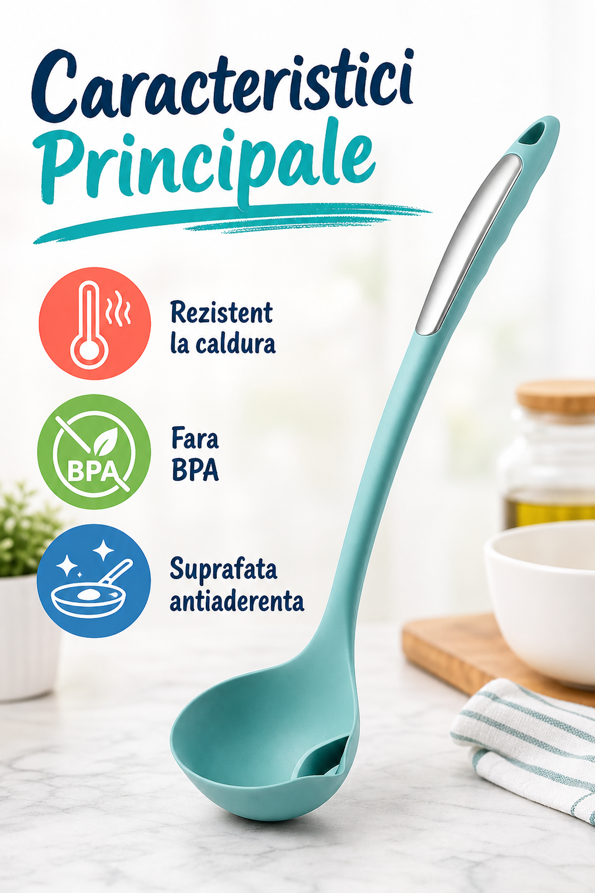 Polonic Separator Grăsimi din Silicon Alimentar — Rezistent la Căldură 🔥💧