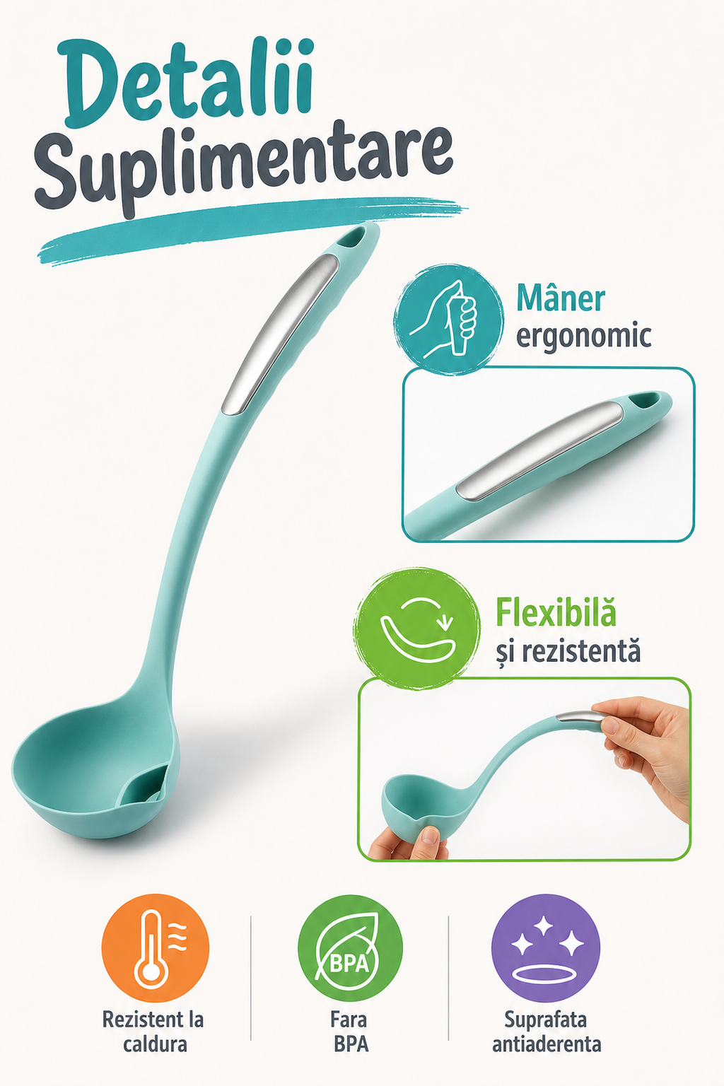 Polonic Separator Grăsimi din Silicon Alimentar — Rezistent la Căldură 🔥💧