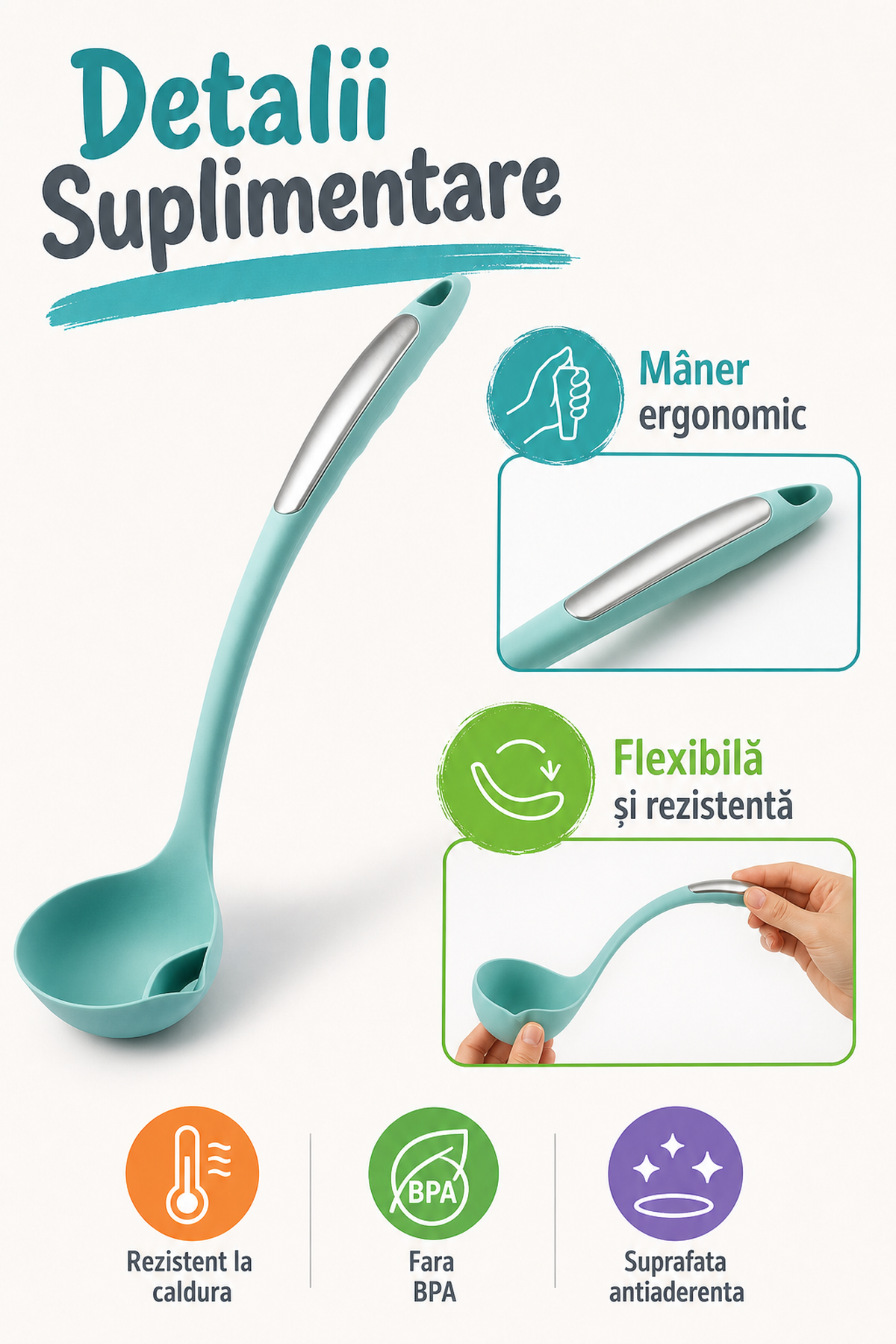 Polonic Separator Grăsimi din Silicon Alimentar — Rezistent la Căldură 🔥💧