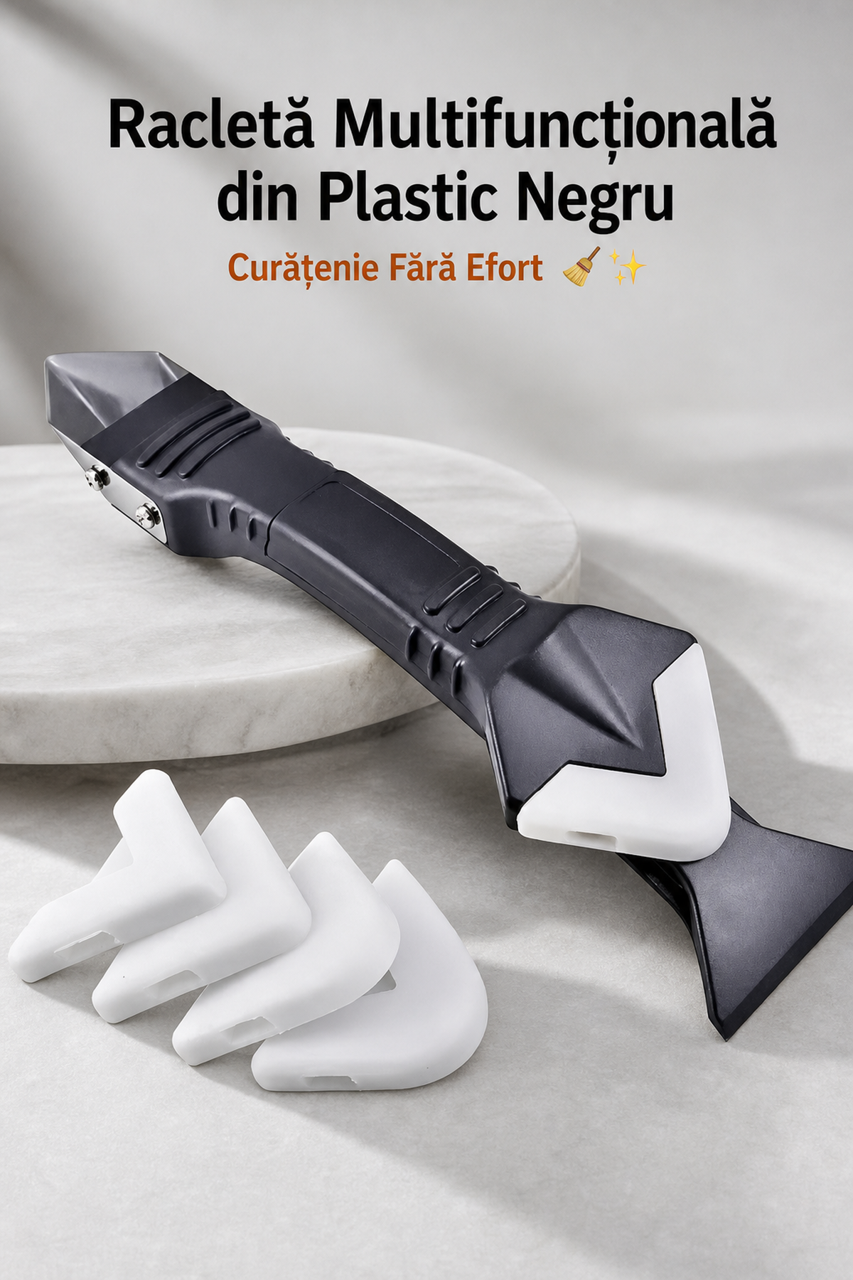 Racletă Multifuncțională din Plastic Negru 19x4.5 cm — Curățenie Fără Efort 🧹✨ Imagine secundară a produsului