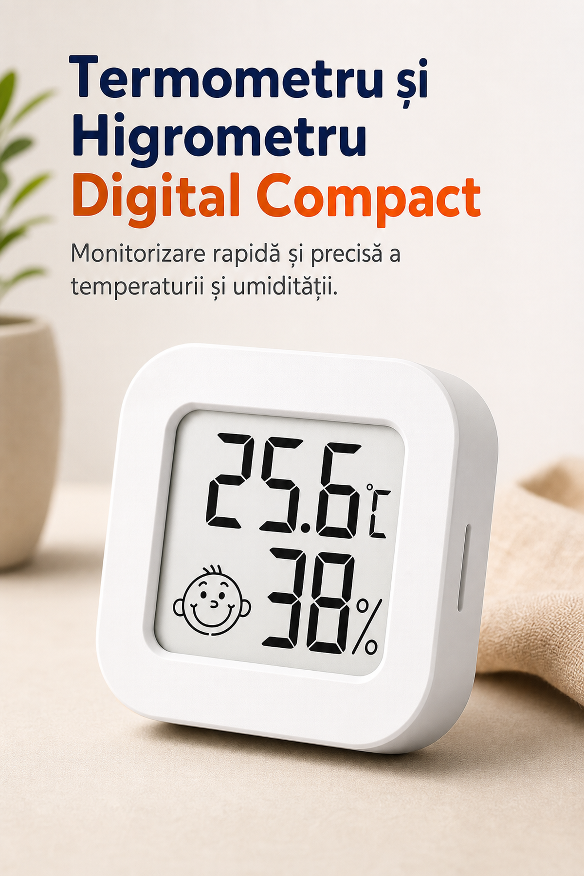 Termometru și Higrometru Digital Compact — Monitorizare Rapidă și Precisă 😊🌡️ Imagine secundară a produsului