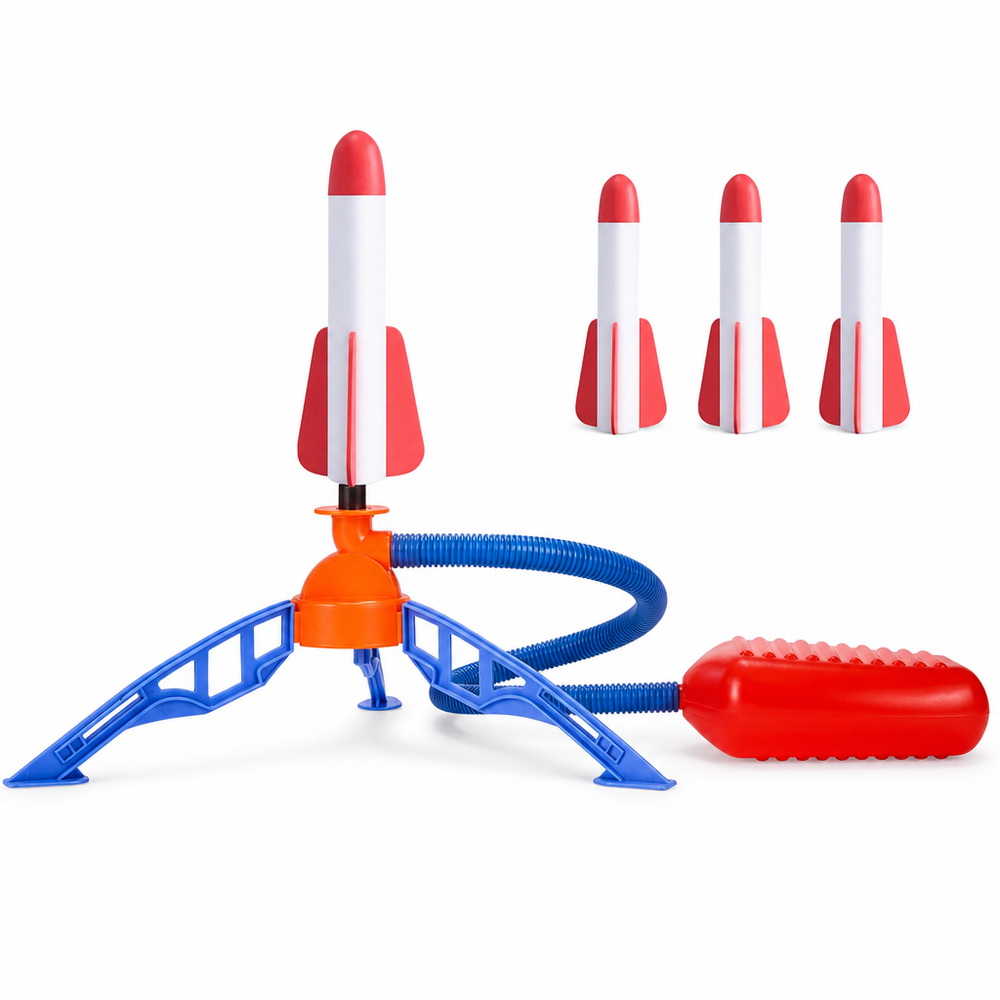 Set Lansator Rachete cu Presiune Aer pentru Copii — Distracție în Aer Liber! 🚀🎈