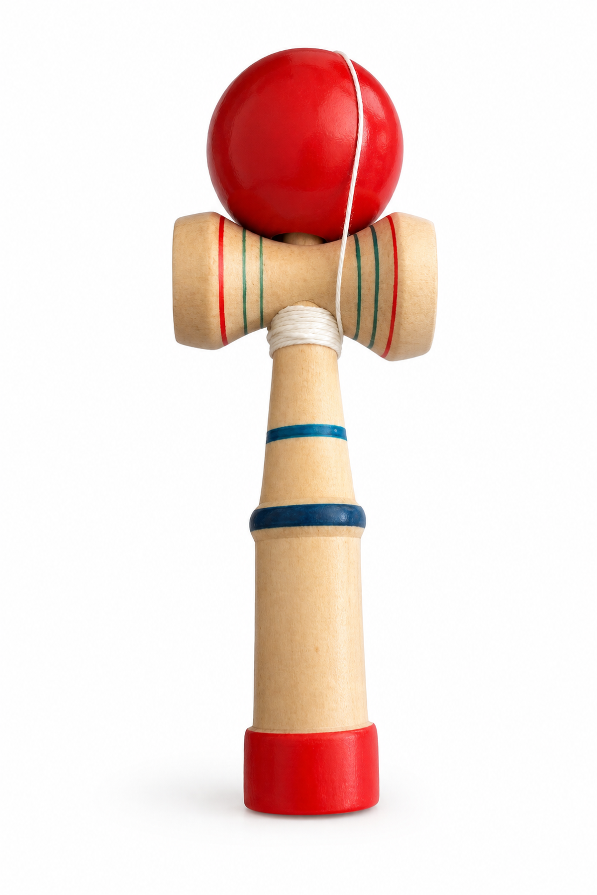Kendama din lemn cu bilă roșie — Distracție și coordonare! 🎯🪀 Imagine secundară a produsului