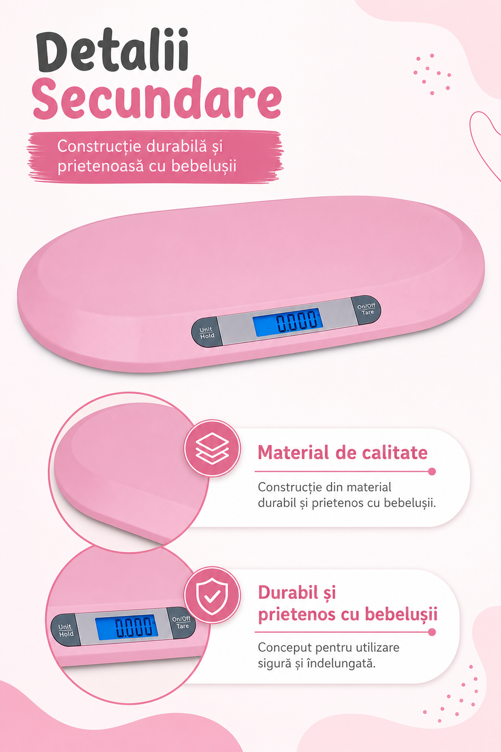 Cântar Electronic Ergonomic cu Ecran LCD — Monitorizare Preciză 💖📏
