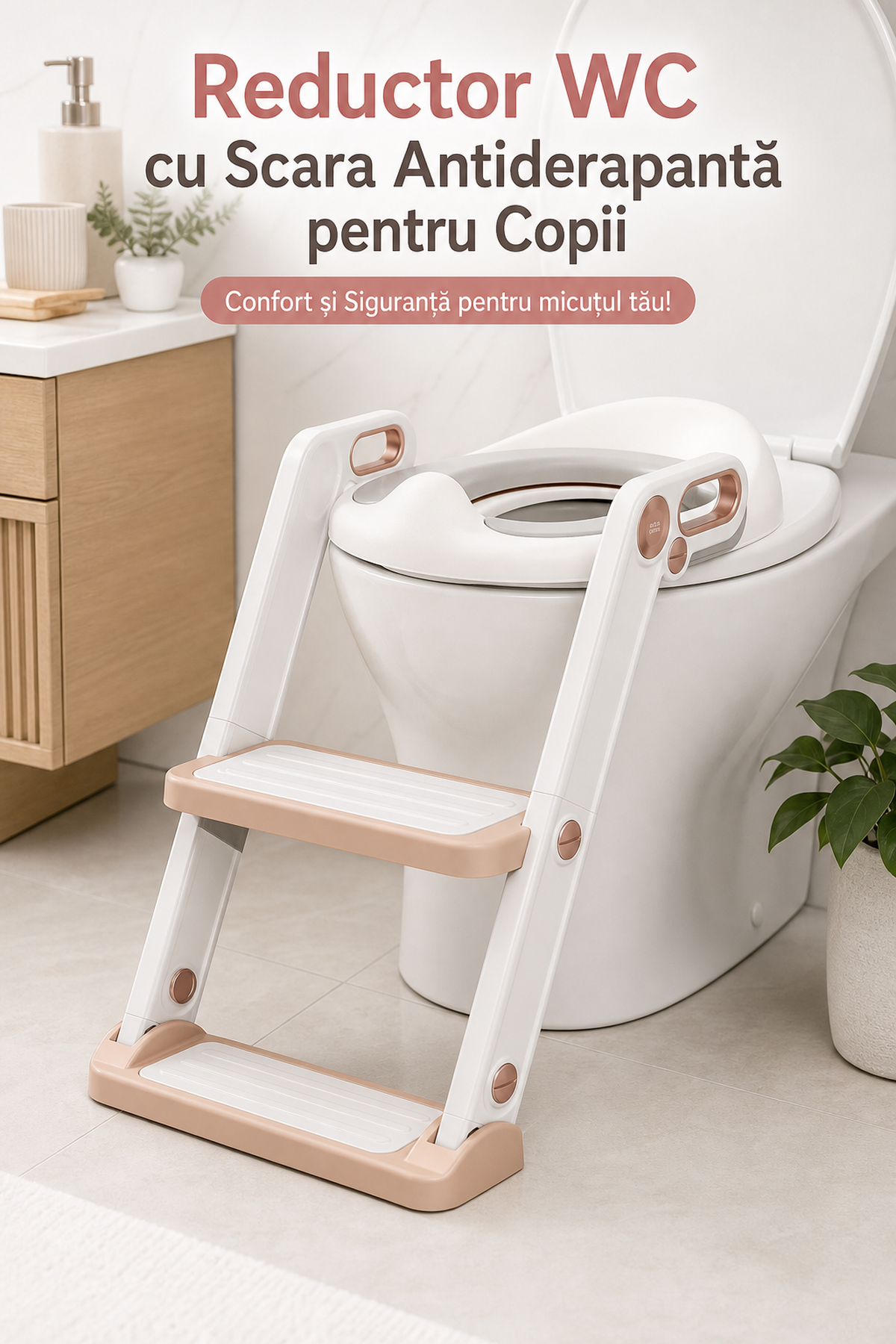 Reductor WC cu Scăriță Antiderapantă pentru Copii — Confort și Siguranță 🚼✨ Imagine secundară a produsului