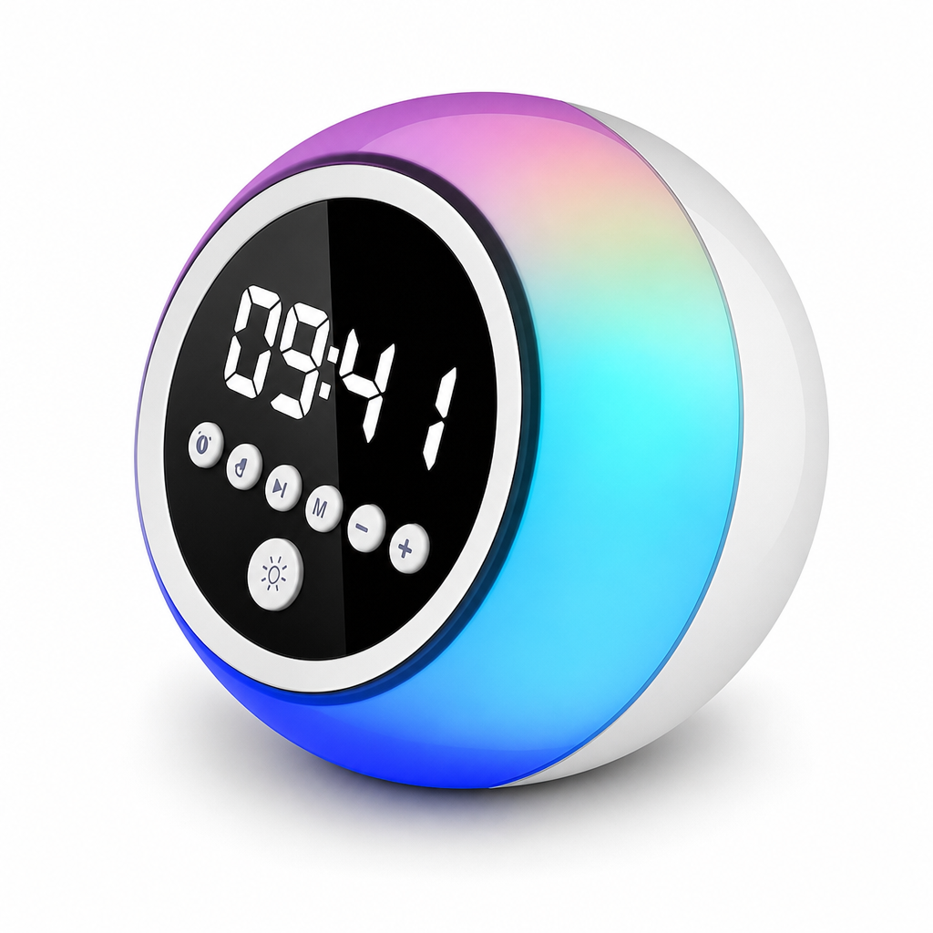 Ceas Alarmă Multifuncțional cu Bluetooth și Lumini RGB 🌈⏰