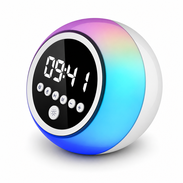 Ceas Alarmă Multifuncțional cu Bluetooth și Lumini RGB 🌈⏰